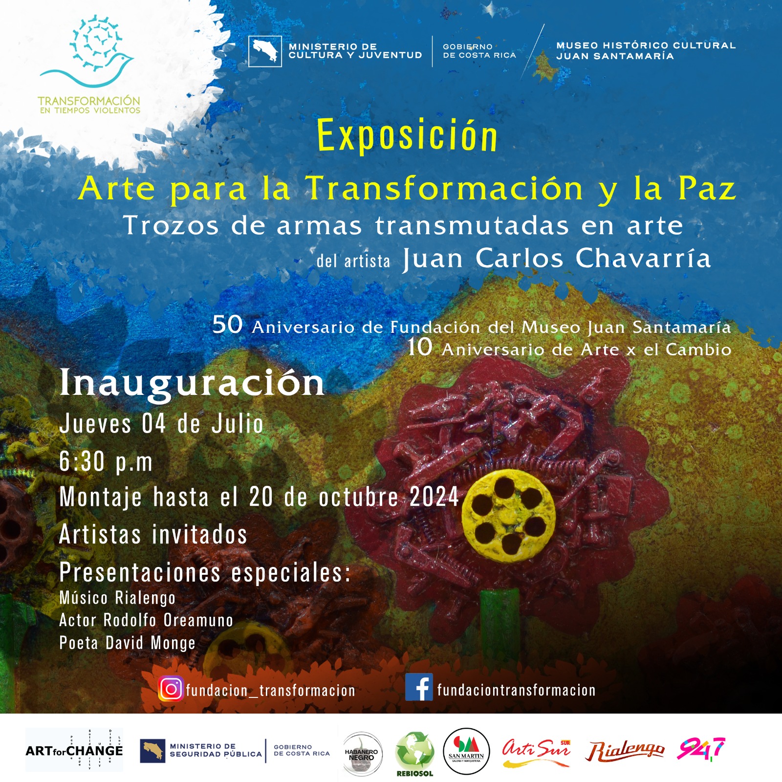 Exposición temporal en el Museo Juan Santamaría invita a la transformación y a la paz 