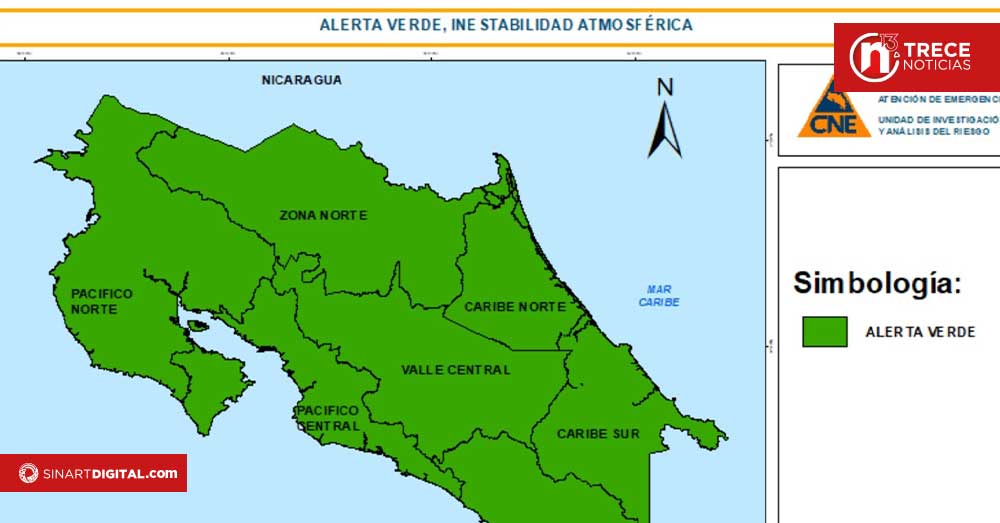 Alerta verde por lluvias: CNE advierte riesgo de inundaciones y deslizamientos