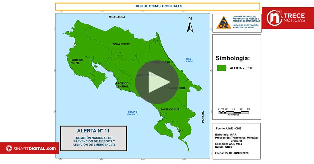 CNE declara Alerta Verde en todo el país ante el paso de tres ondas tropicales