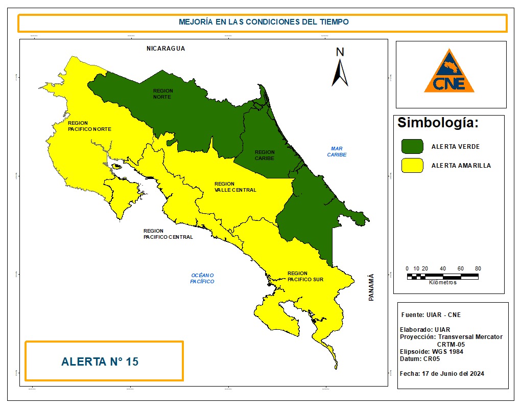 Pacífico y Valle Central permanecen bajo alerta amarilla por lluvias