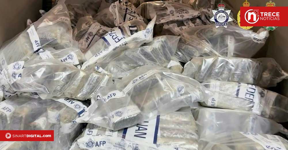 Australia logra decomiso récord de 2,7 toneladas de cocaína