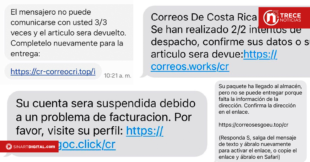 Correos de Costa Rica advierte sobre mensajes fraudulentos