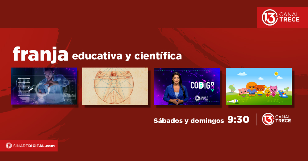 Canal 13 fortalece la educación con programación científica y educativa todos los fines de semana