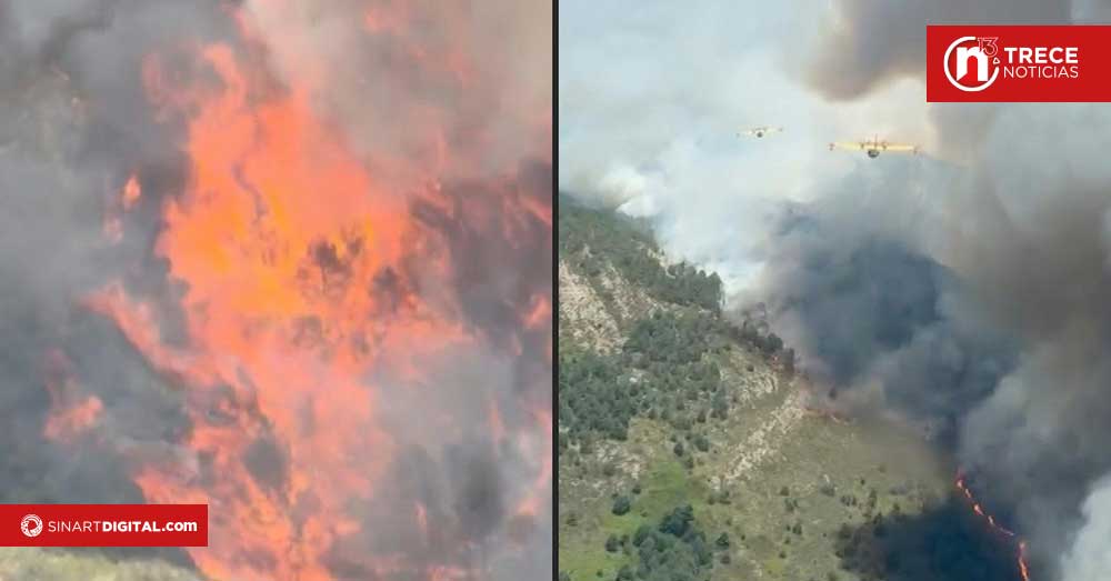 Bomberos avanzan hacia la contención del inmenso incendio al norte de Madrid