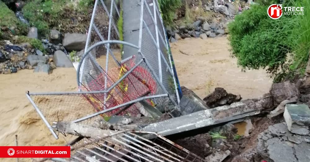 Municipios se alían para reconstruir puente que cayó en Desamparados tras fuertes lluvias
