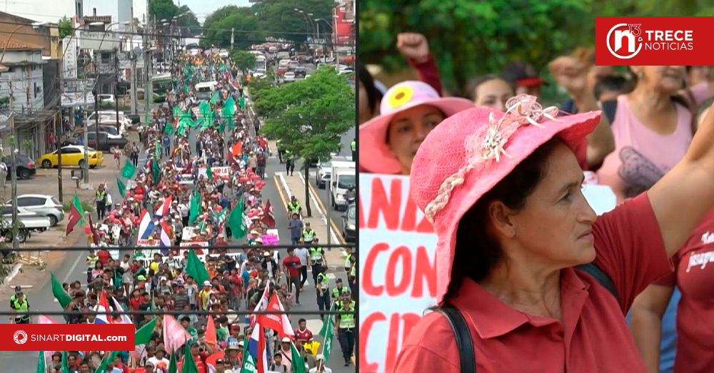 Campesinos e indígenas marchan en Paraguay para alertar por crisis climática