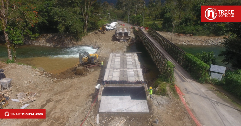 Nuevo puente en Jiménez de Cartago avanza en un 70% y estará listo en mayo