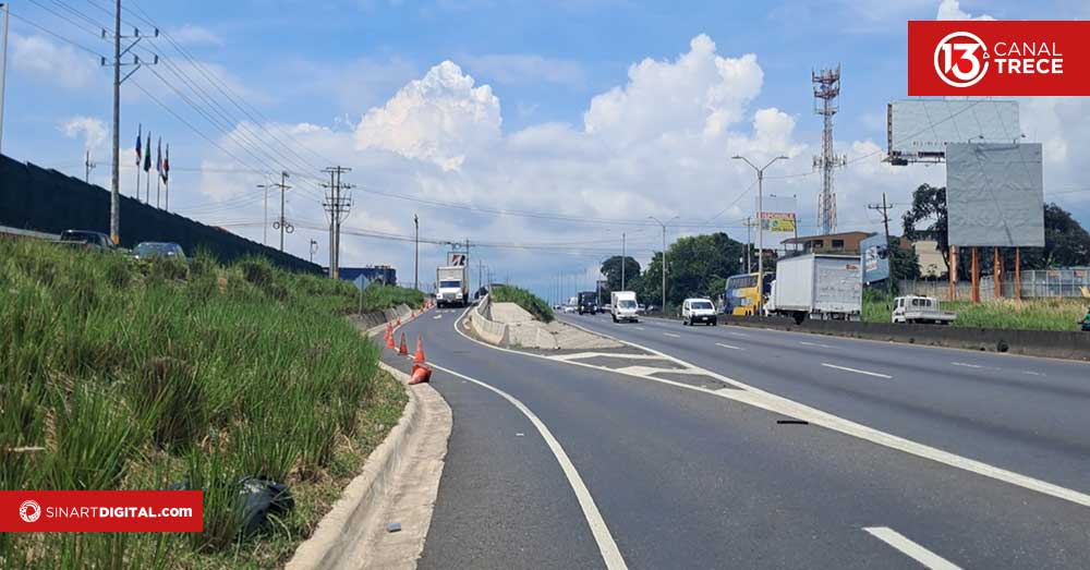 Amplían rampa en Belén para agilizar el paso de camiones hacia la General Cañas