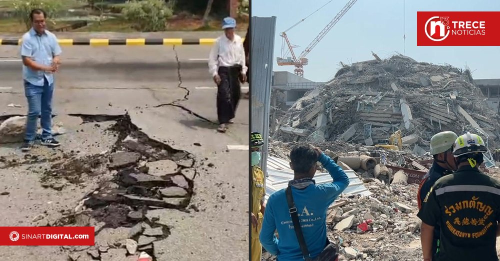 Un fuerte terremoto de magnitud 7,7 sacude Birmania y Tailandia