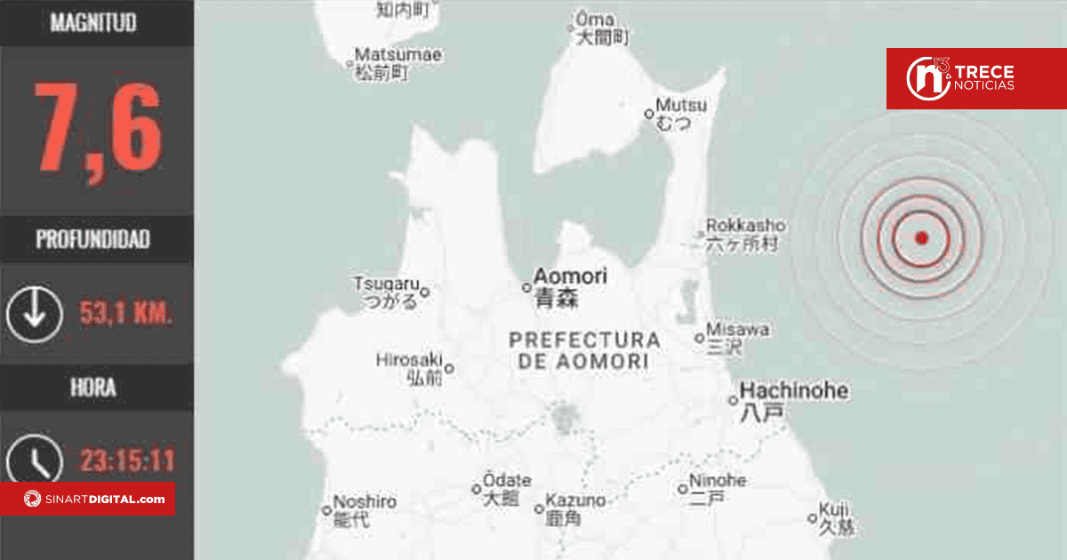 Japón levanta el alerta de tsunami tras terremoto de magnitud 7,6