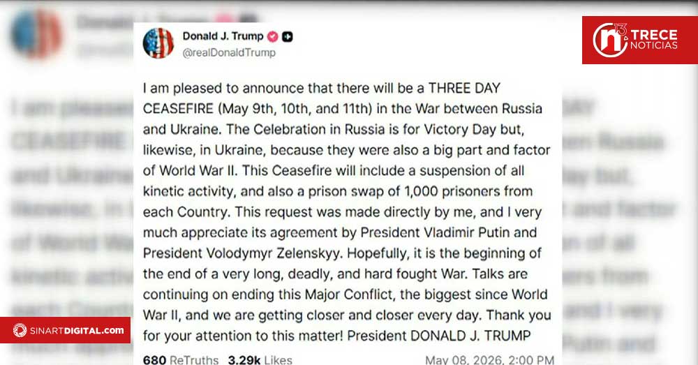 Rusia y Ucrania confirman tregua del 9 al 11 de mayo mediada por EEUU