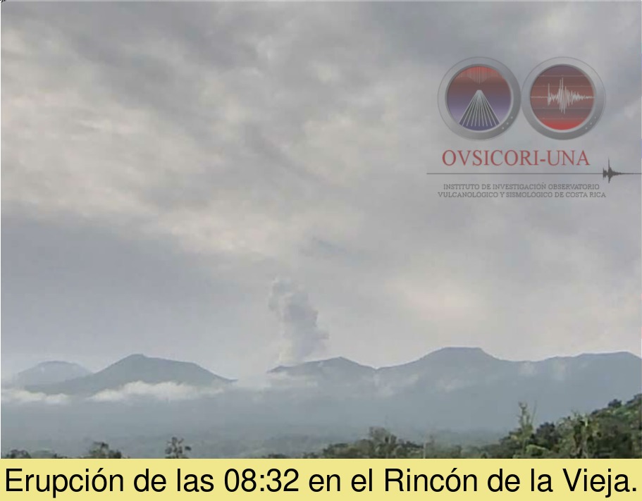 Volcán Rincón de la Vieja hizo erupción la mañana de este jueves